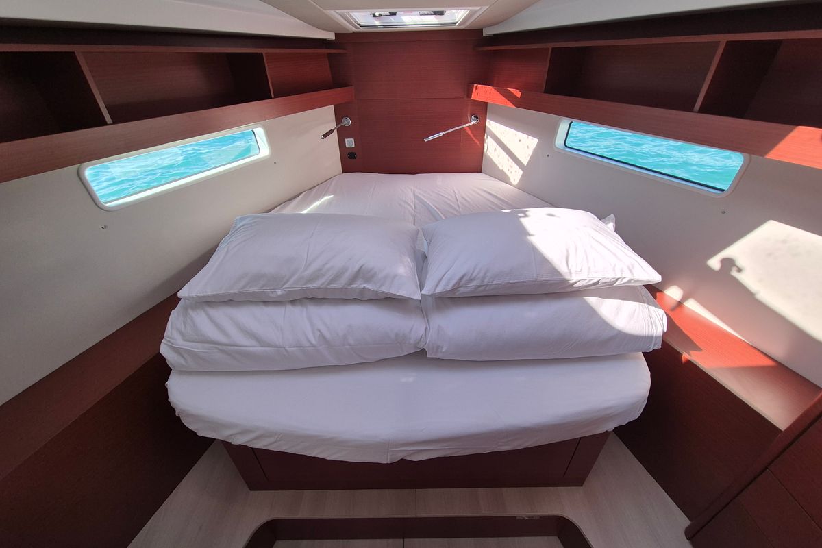 Cabin on Nuvola, a Hanse Yachts Hanse 410 sailboat at Dubrovnik, Croatia