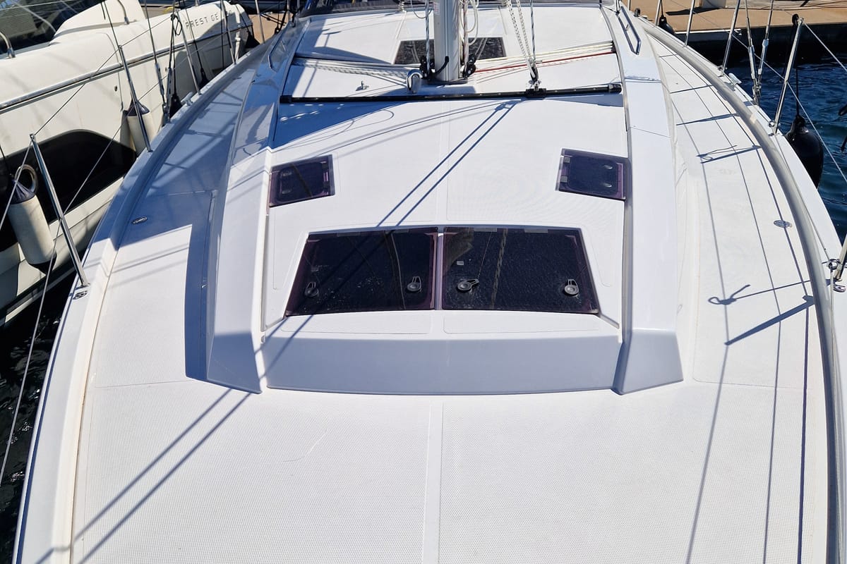 Deck of Nuvola, a Hanse Yachts Hanse 410 sailboat at Dubrovnik, Croatia