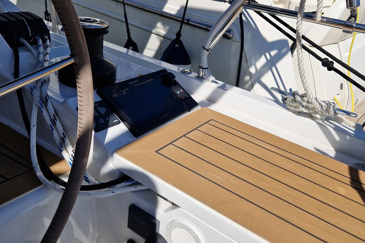 Cockpit of Nuvola, a Hanse Yachts Hanse 410 sailboat at Dubrovnik, Croatia