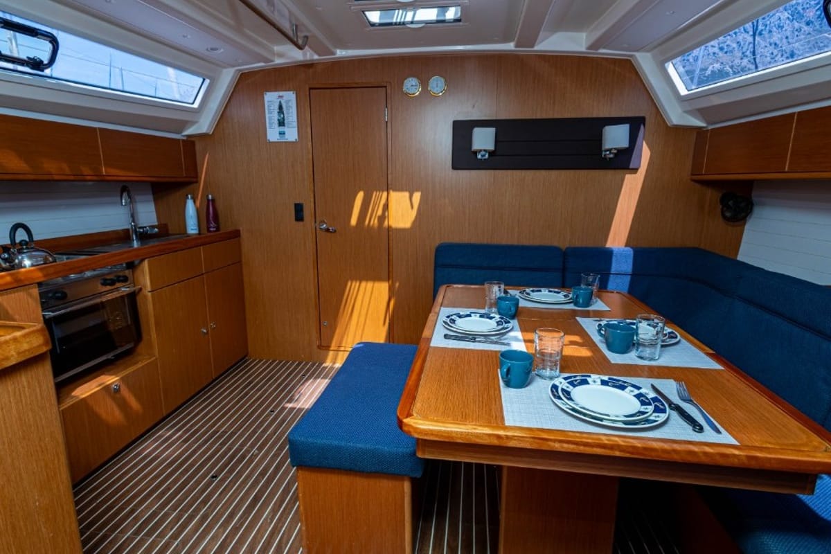 Salon of Wanderlust, a Bavaria Cruiser 46 sailboat at Municipal Unit of Palairos, Greece