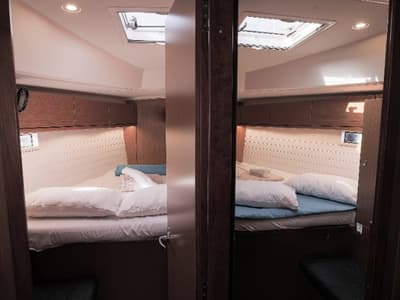 Cabin on Wanderlust, a Bavaria Cruiser 46 sailboat at Municipal Unit of Palairos, Greece