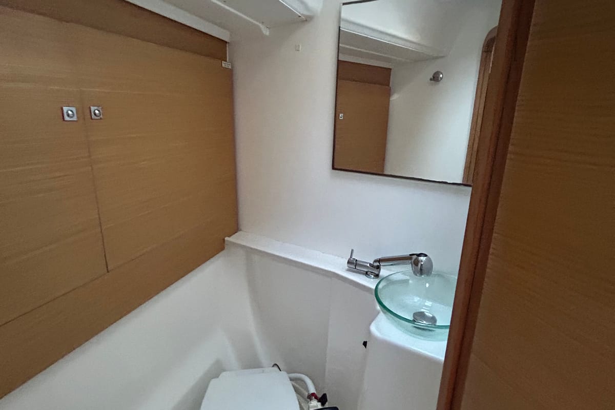 Salon of Tango I, a Dufour 460 GL sailboat at Kontokali, Greece