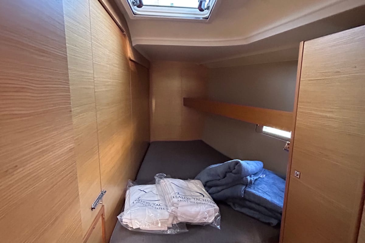 Cabin on Tango I, a Dufour 460 GL sailboat at Kontokali, Greece