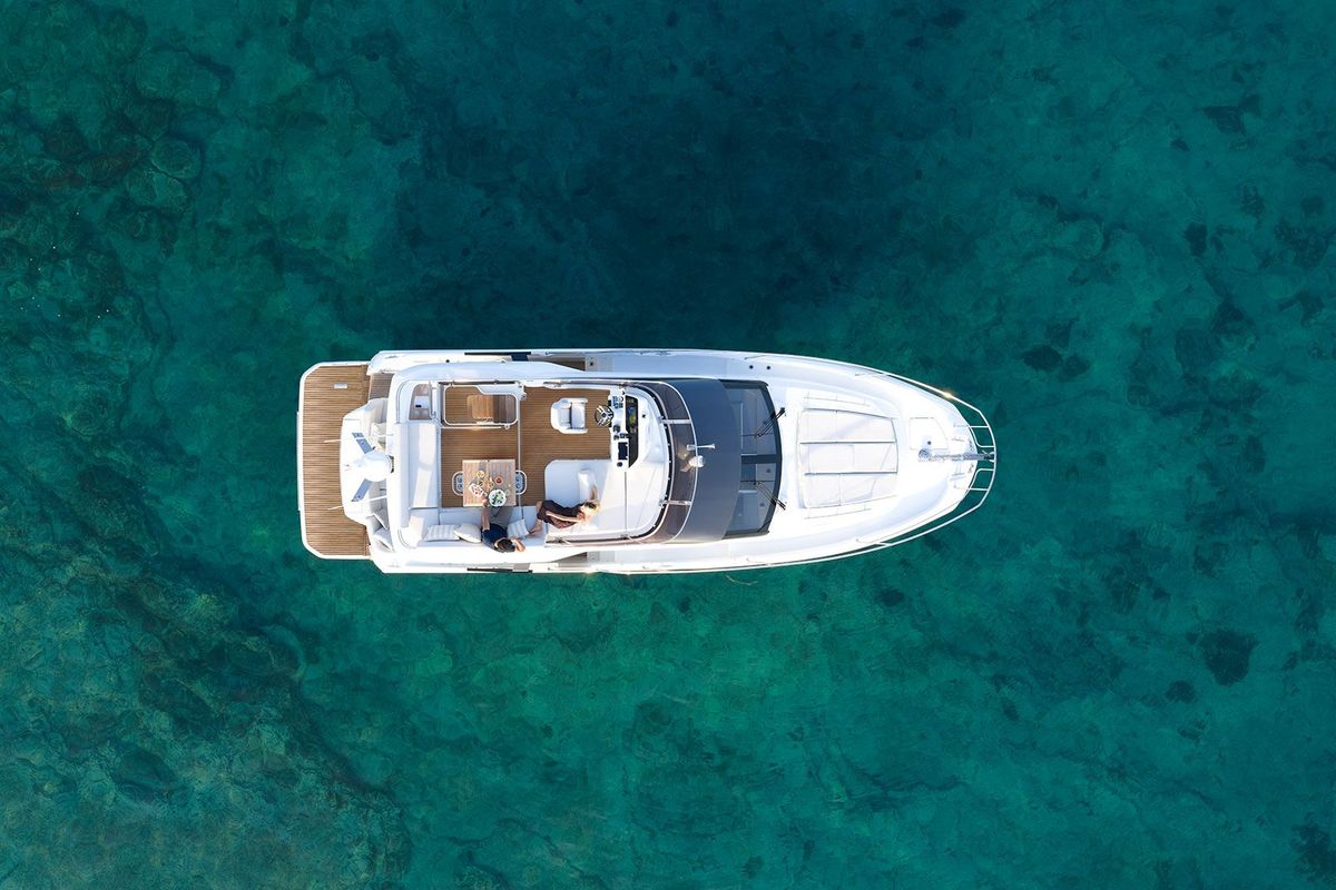 Exterior view of Mr. 77, a Prestige F4.3 yacht at Grad Kaštela, Croatia