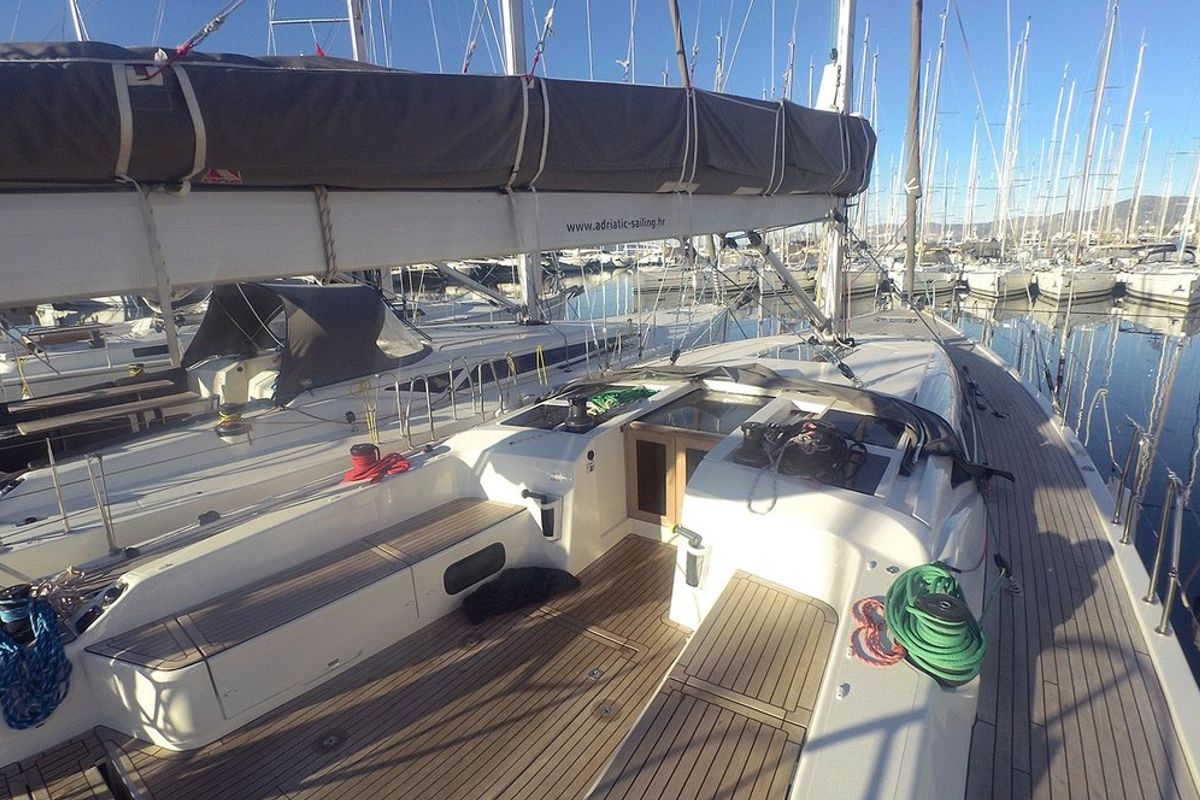 Deck of More Relax, a More Boats More 55 sailboat at Grad Kaštela, Croatia
