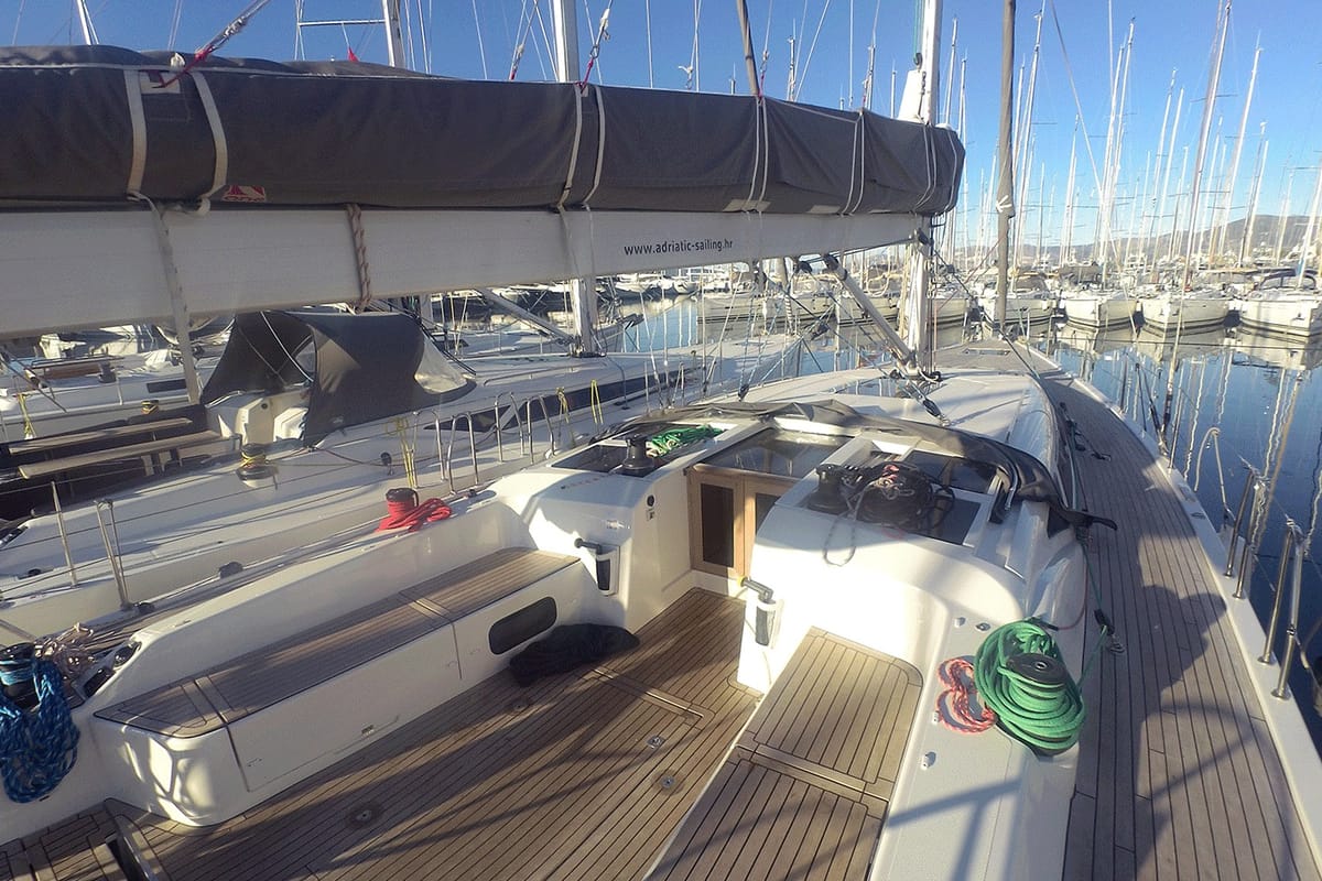 Deck of More Relax, a More Boats More 55 sailboat at Grad Kaštela, Croatia