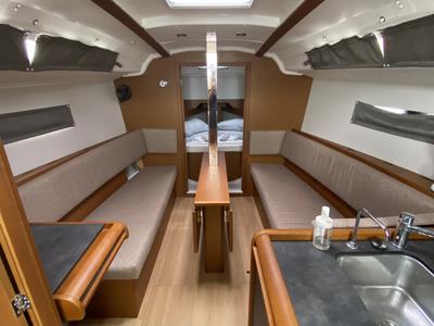 Salon of Gemelli, a Jeanneau Sun Odyssey 349 sailboat at Grad Trogir, Croatia