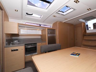 Galley of L'Albatros, a Dufour 470 sailboat at Grad Trogir, Croatia