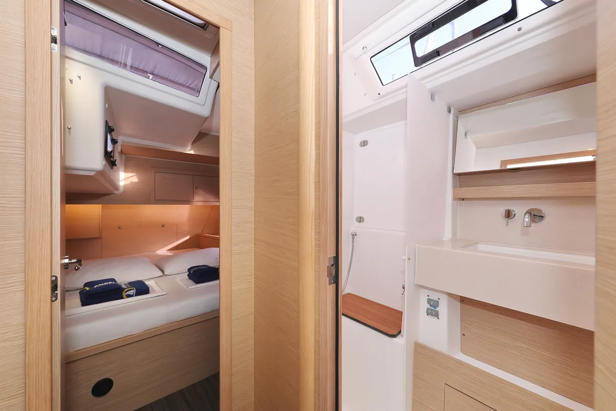 Cabin on L'Albatros, a Dufour 470 sailboat at Grad Trogir, Croatia