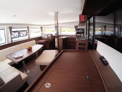 Salon of ALEXANDROS, a Lagoon 42 catamaran at Athens, Greece