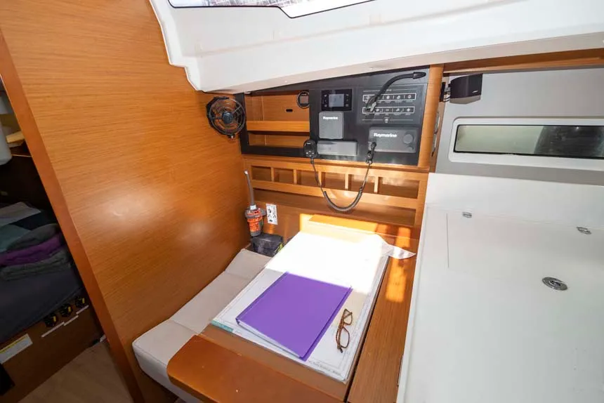 Cabin on UwElli, a Jeanneau Sun Odyssey 440 sailboat at Grad Trogir, Croatia