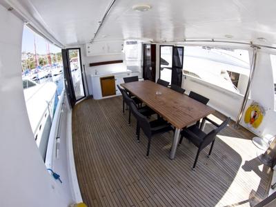 Deck of Viva La Libertad , a Staryacht 1940 motorboat at Primošten, Croatia