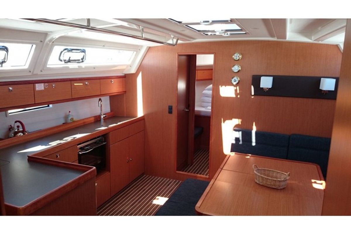 Salon of Olivia, a Bavaria Cruiser 46 sailboat at Athens, Greece