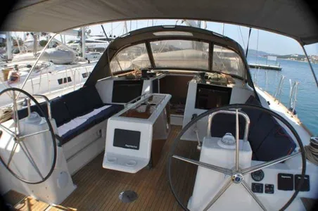 Cockpit of Vellamo, a Dufour 460 GL sailboat at Pirovac, Croatia