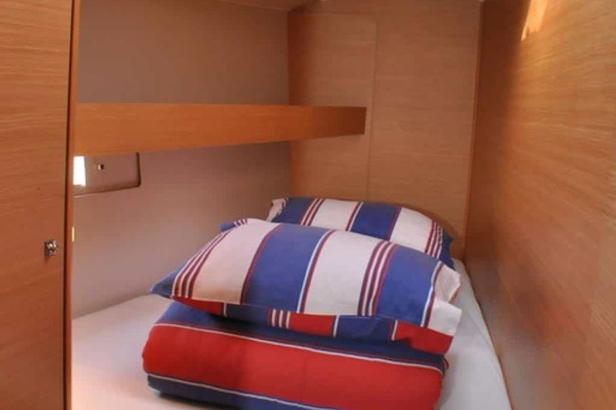 Cabin on Vellamo, a Dufour 460 GL sailboat at Pirovac, Croatia
