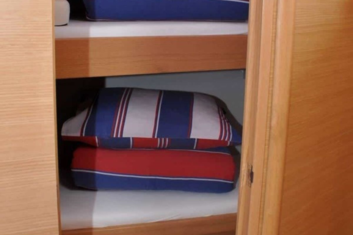 Cabin on Vellamo, a Dufour 460 GL sailboat at Pirovac, Croatia