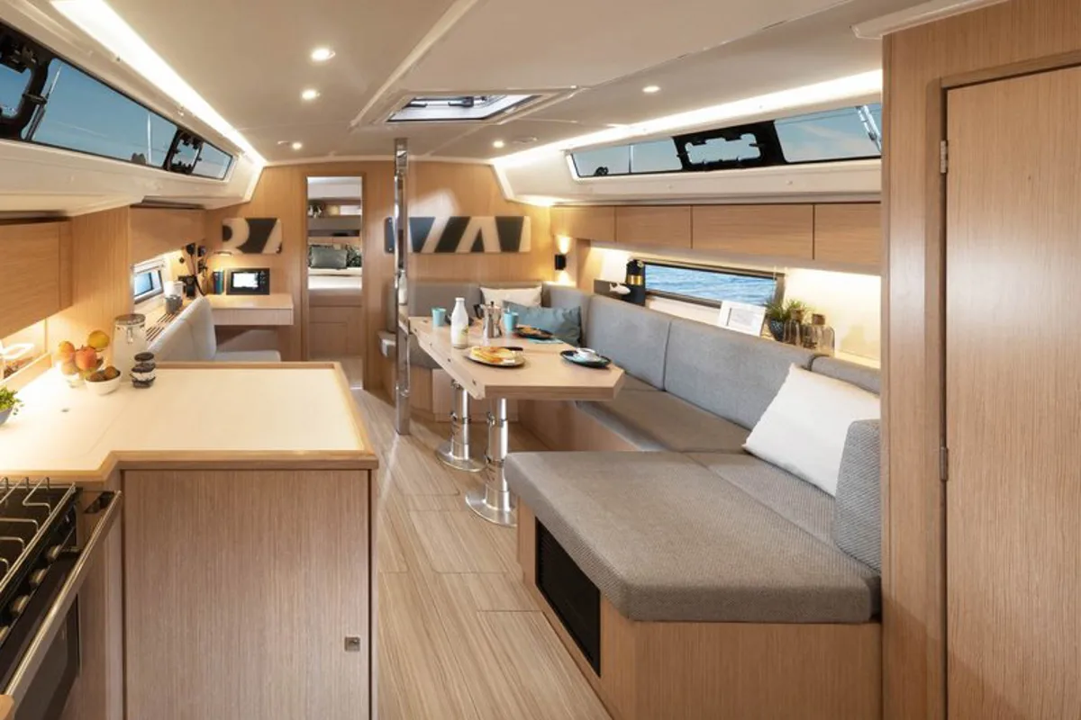 Salon of Valesia, a Bavaria C42 sailboat at Athens, Greece