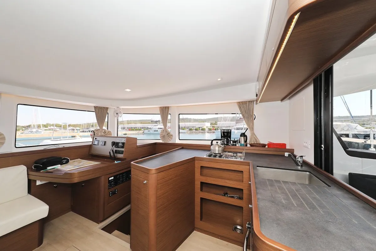 Galley of Royal Salute, a Lagoon 42 catamaran at Općina Sukošan, Croatia