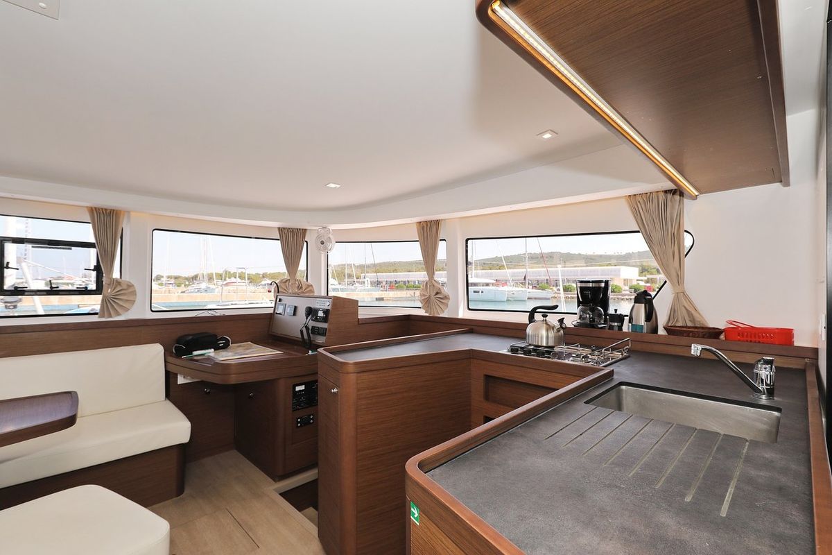 Galley of Royal Salute, a Lagoon 42 catamaran at Općina Sukošan, Croatia