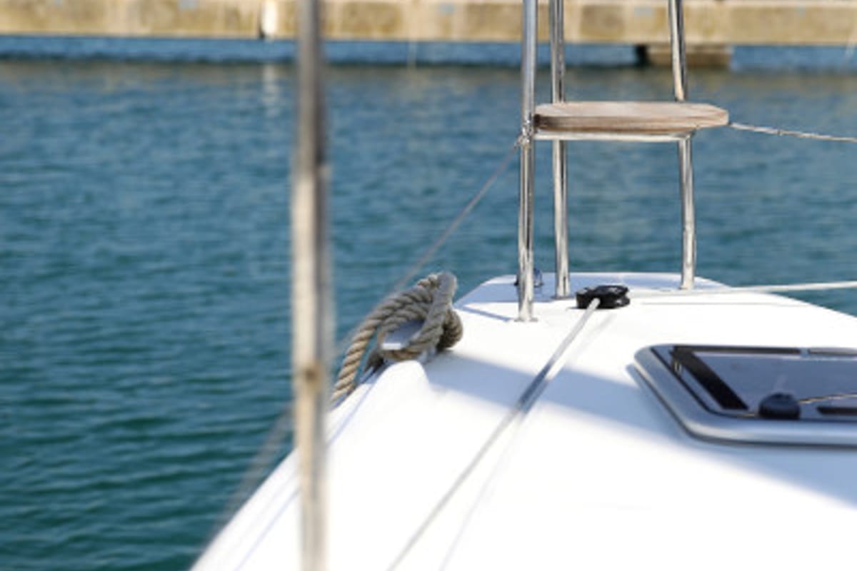 Deck of Royal Salute, a Lagoon 42 catamaran at Općina Sukošan, Croatia