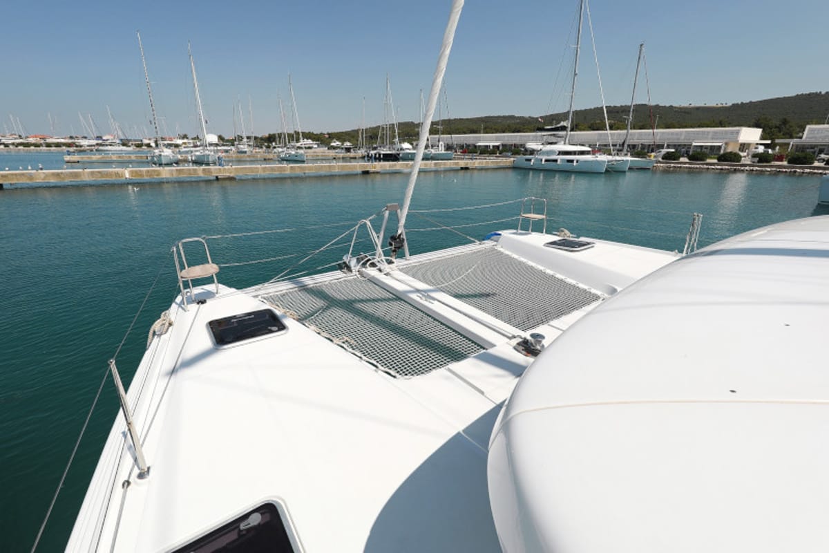 Exterior view of Royal Salute, a Lagoon 42 catamaran at Općina Sukošan, Croatia