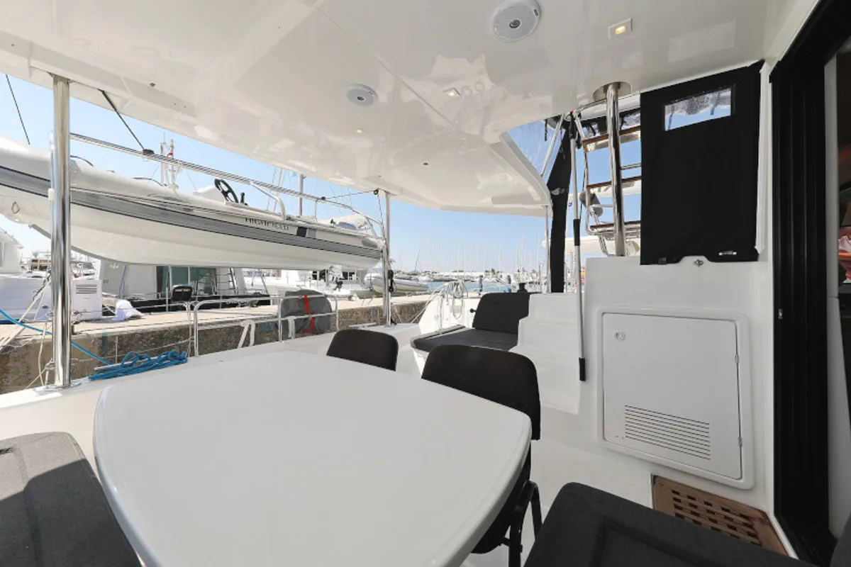 Deck of Royal Salute, a Lagoon 42 catamaran at Općina Sukošan, Croatia