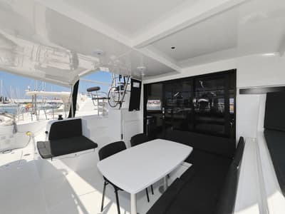 Deck of Royal Salute, a Lagoon 42 catamaran at Općina Sukošan, Croatia