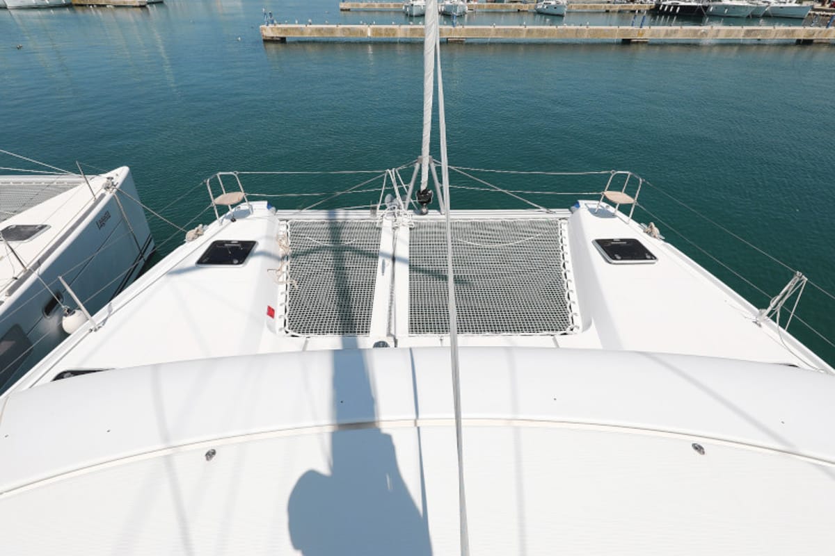 Deck of Royal Salute, a Lagoon 42 catamaran at Općina Sukošan, Croatia