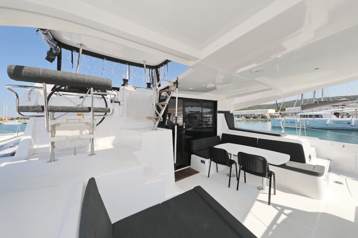 Deck of Royal Salute, a Lagoon 42 catamaran at Općina Sukošan, Croatia