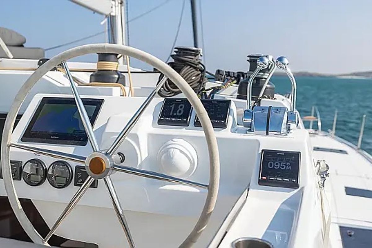 Cabin on Odysseus, a Fountaine Pajot Aura 51 catamaran at Seget Donji, Croatia