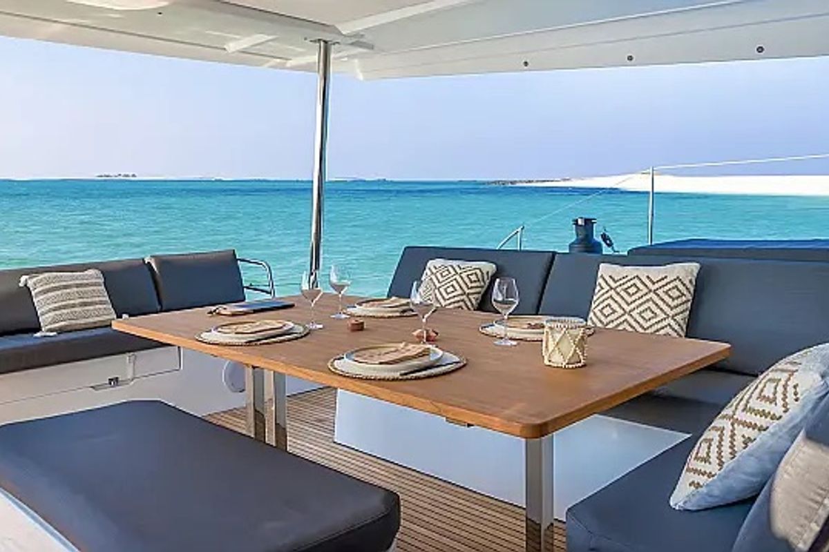 Galley of Odysseus, a Fountaine Pajot Aura 51 catamaran at Seget Donji, Croatia