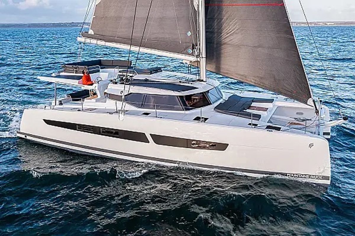 Cabin on Odysseus, a Fountaine Pajot Aura 51 catamaran at Seget Donji, Croatia