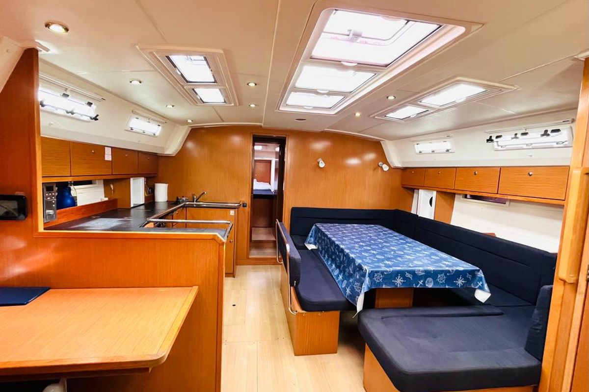 Salon of Anna, a Bavaria 50 Cruiser sailboat at Punta Ala, Italy