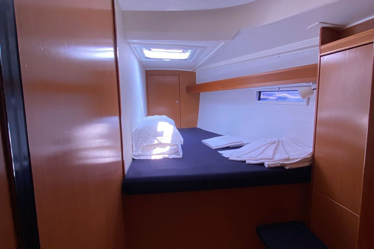 Cabin on Anna, a Bavaria 50 Cruiser sailboat at Punta Ala, Italy