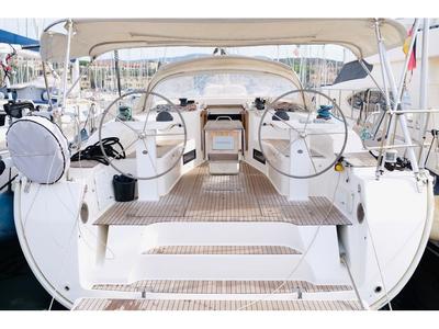 Cockpit of Anna, a Bavaria 50 Cruiser sailboat at Punta Ala, Italy