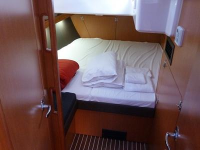 Cabin on ANASSA, a Bavaria Cruiser 56 sailboat at Athens, Greece