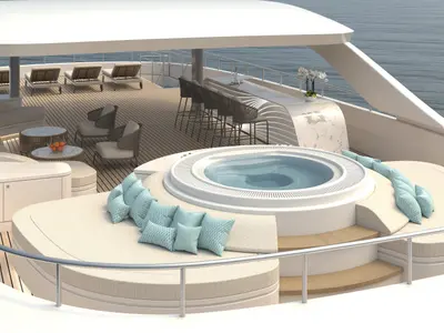 Deck of Oriy, a Ante Ercegović M/Y ORIY yacht at Split, Croatia