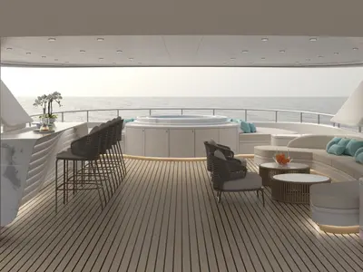 Deck of Oriy, a Ante Ercegović M/Y ORIY yacht at Split, Croatia