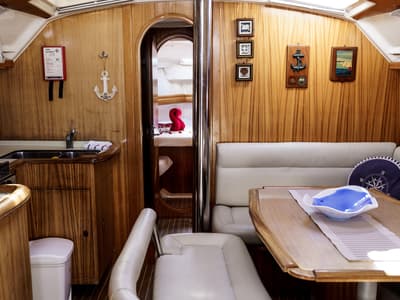 Salon of Andromeda, a Dufour 43 sailboat at Municipal Unit of Ellomenos, Greece