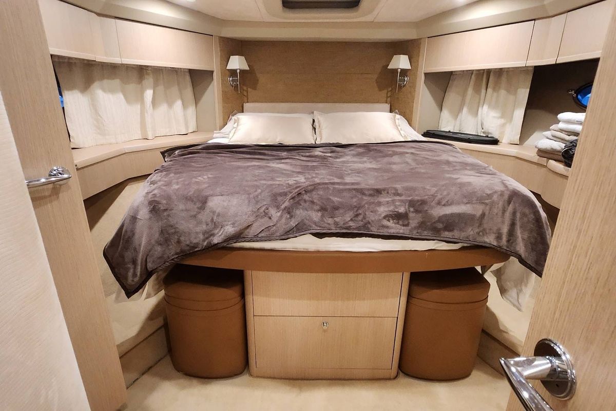 Cabin on Sassy, a Princess Yachts Princess 62 yacht at Lavreotiki Municipal Unit, Greece