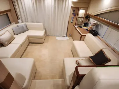 Salon of Sassy, a Princess Yachts Princess 62 yacht at Lavreotiki Municipal Unit, Greece