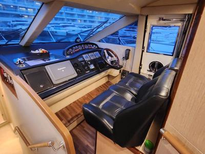 Cockpit of Sassy, a Princess Yachts Princess 62 yacht at Lavreotiki Municipal Unit, Greece