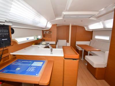 Galley of Sky Ela, a Jeanneau Sun Odyssey 410 sailboat at Marmaris, Turkey