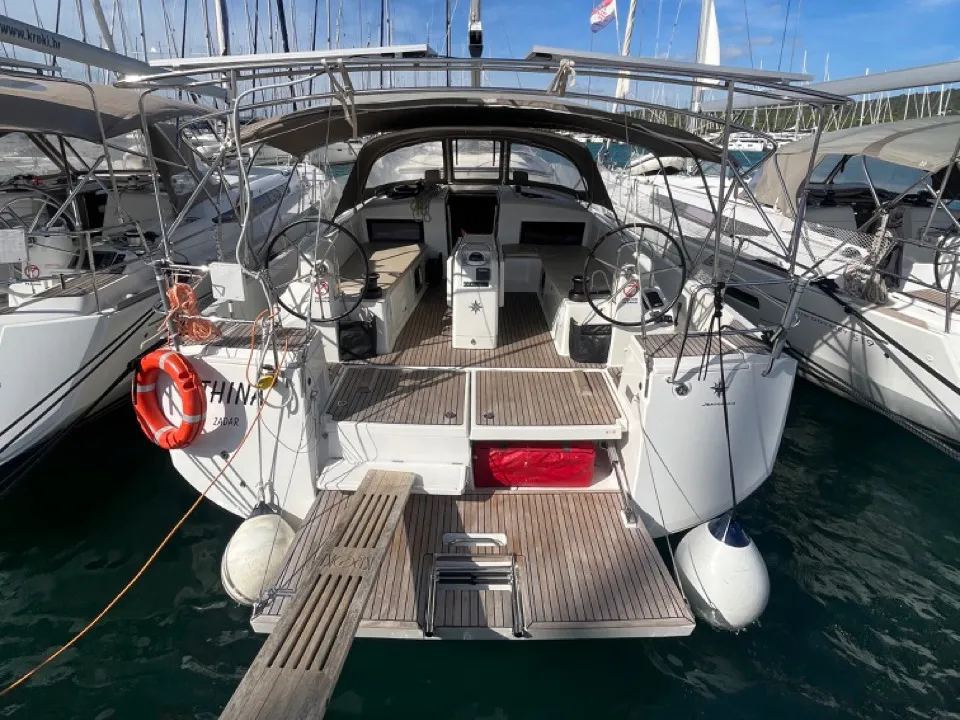 Exterior view of ATHINA, a Jeanneau Sun Odyssey 490 sailboat at Općina Sukošan, Croatia