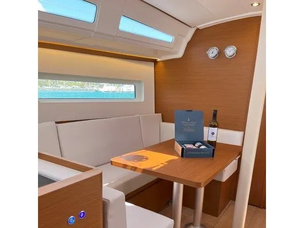 Salon of Ethra, a Jeanneau Sun Odyssey 380 sailboat at Lavreotiki Municipal Unit, Greece
