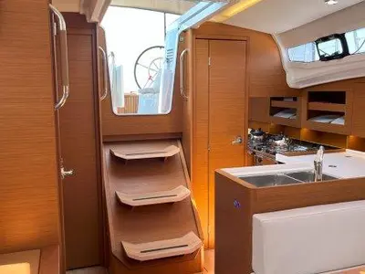Galley of Ethra, a Jeanneau Sun Odyssey 380 sailboat at Lavreotiki Municipal Unit, Greece