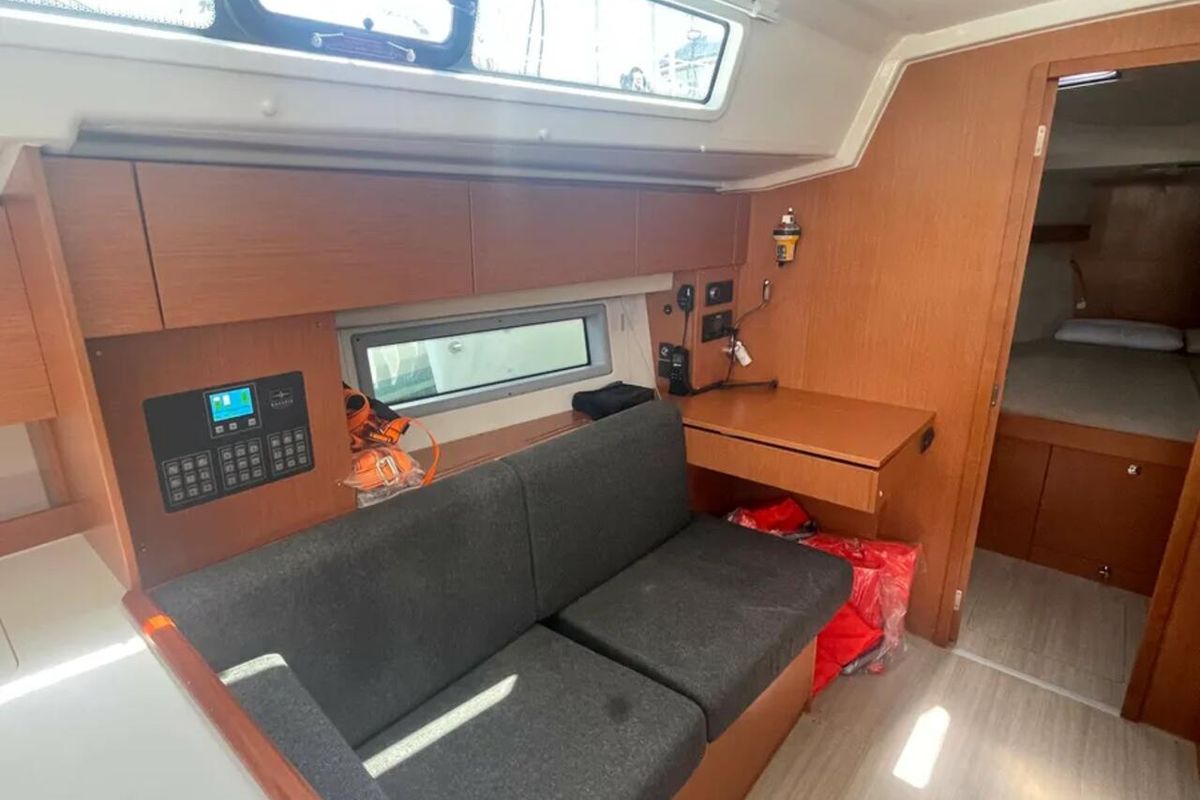 Salon of LIMA, a Bavaria C42 sailboat at Athens, Greece