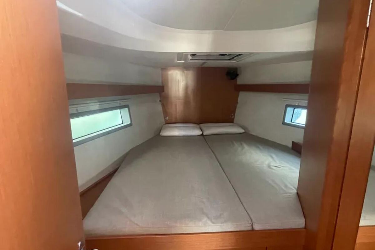 Cabin on LIMA, a Bavaria C42 sailboat at Athens, Greece