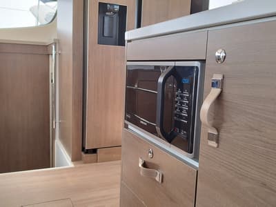 Galley of Stenella, a Bali 4.4 catamaran at Olbia, Italy