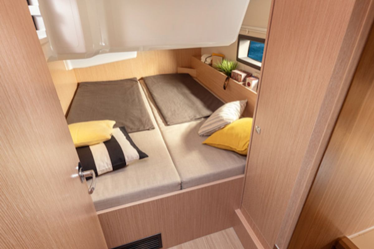 Cabin on DEA, a Bavaria 38 sailboat at La Spezia, Italy